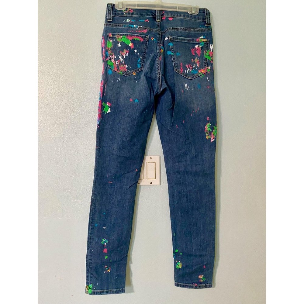 Melissa McCarthy 7 Paint Splash High Rise Jeans - Picture 4 of 6